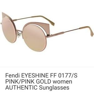 FENDI Rose Gold Mirrored Sunglasses + gift